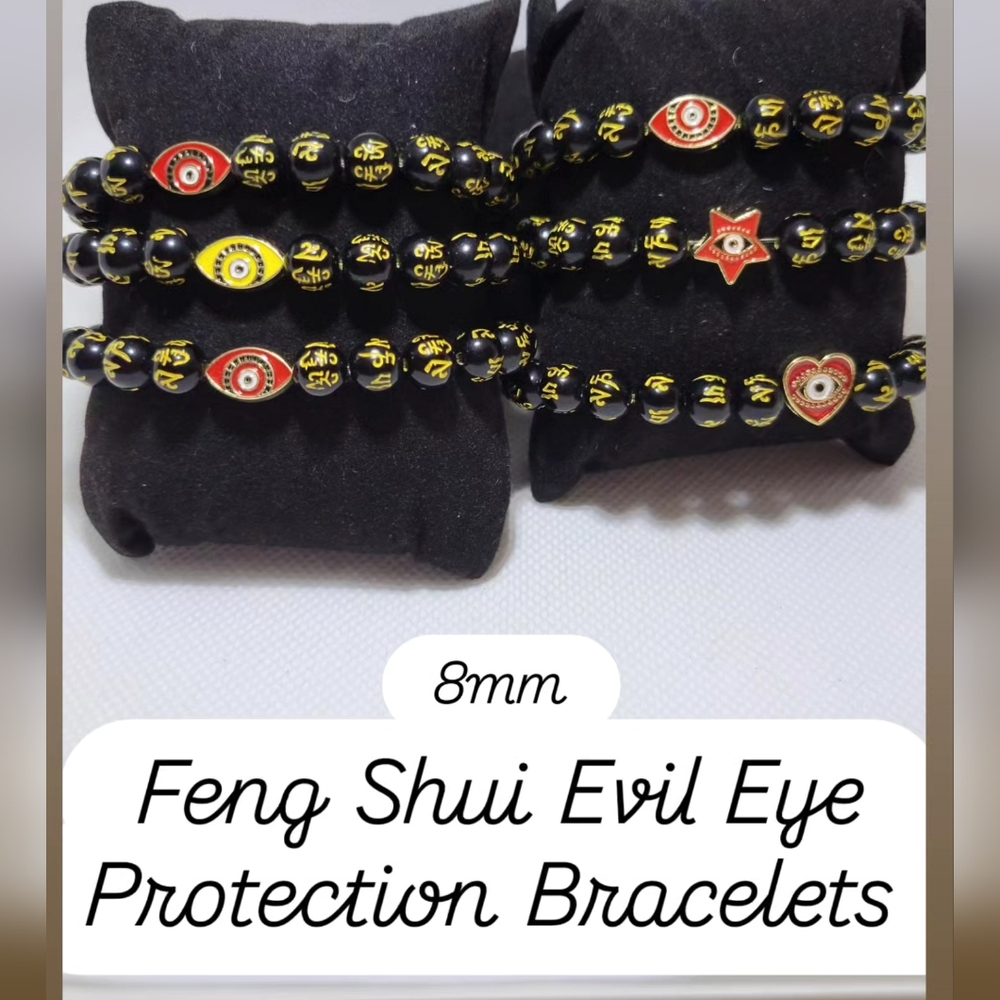 8mm FENG SHUI EVIL EYE PROTECTION BRACELETS